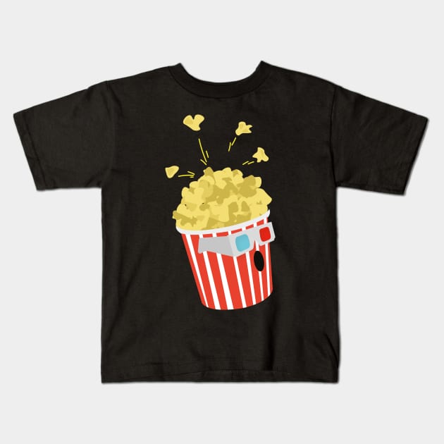 Funny Popcorn | Vintage Retro | 3d Glasses Kids T-Shirt by Fluffy-Vectors